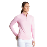 Alternate View 1 of Solid Ice Pink Cooling Sun Protection Quarter Zip Pull Over